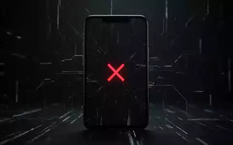 Minimalistischer Android-Bildschirm mit abstrakter Oberfläche und dezentem rotem 'X', das Einstellung symbolisiert. - Foto: über boerse-global.de