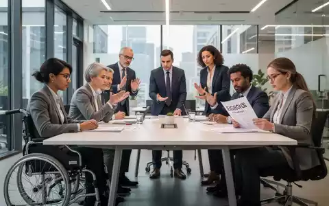 Eine vielfältige Gruppe von Geschäftsleuten arbeitet in einem modernen, barrierefreien Büro zusammen. - Foto: über boerse-global.de