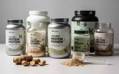 Eine Auswahl an veganen Proteinpulvern und Nahrungsergänzungsmitteln in modernen Verpackungen, arrangiert auf einer hellen Oberfläche. - Foto: über boerse-global.de