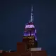 Auch das Empire State Building glitzerte den Betreibern zufolge zur Feier der Hochzeit. - Bild: Andy Kropa/Invision/AP/dpa