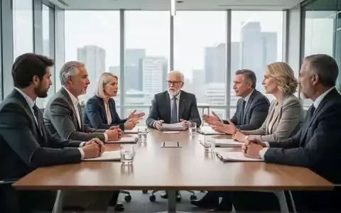 Eine Gruppe von Personen in einem modernen Konferenzraum, die über Sozialpolitik und Wirtschaftsreformen diskutieren. - Foto: über boerse-global.de