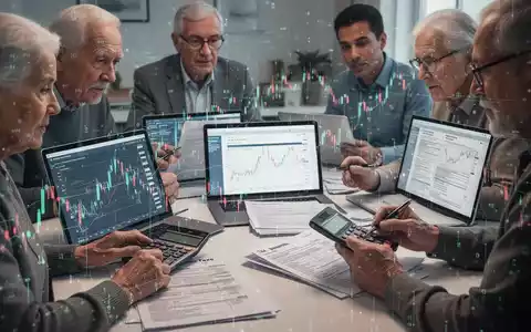 Eine vielfältige Gruppe von Menschen, die digitale Bildschirme mit Finanzdaten und Steuerformularen betrachten und Taschenrechner oder Stifte halten. - Foto: über boerse-global.de