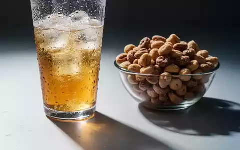 Ein erfrischendes, zuckerhaltiges Getränk mit Kondenswasser neben einer Schale mit proteinreichen Snacks in hellem Licht. - Foto: über boerse-global.de