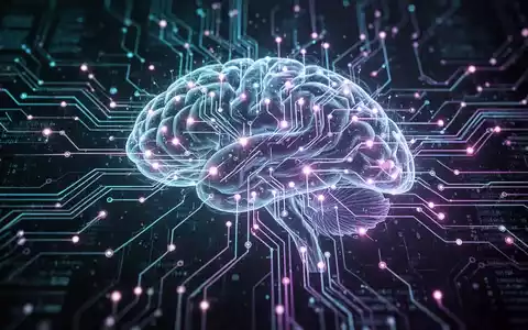 Stilisierte neuronale Netzstruktur mit leuchtend blauen und violetten Verbindungen, die fortschrittliche KI und Unternehmensmanagement-Tools repräsentiert. - Foto: über boerse-global.de