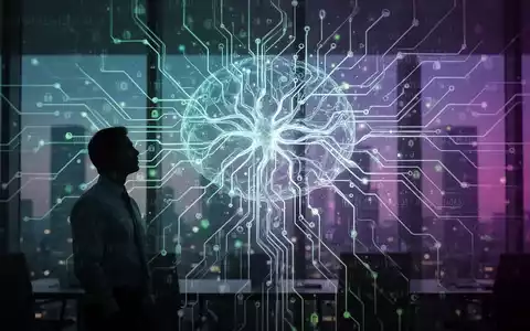 Eine Person betrachtet ein komplexes, leuchtendes digitales Netzwerk, das die Themen KI, Datenschutz und technologische Anforderungen symbolisiert. - Foto: über boerse-global.de