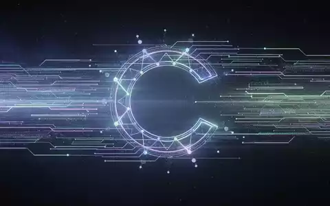 Abstrakte Darstellung von schnellem Datenfluss und sicheren Transaktionen, mit leuchtenden digitalen Linien, die zu einem 'C' konvergieren. - Foto: über boerse-global.de
