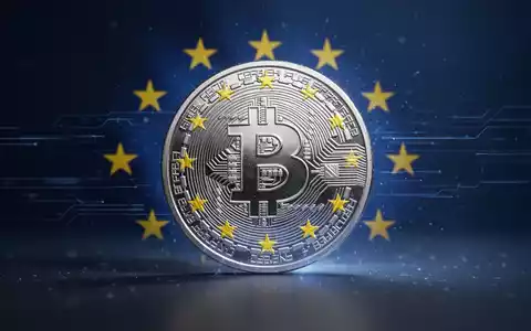 Digitale Stablecoin mit EU-Flagge im Hintergrund, symbolisiert neue Regulierungen und Delisting von Kryptowährungen. - Foto: über boerse-global.de