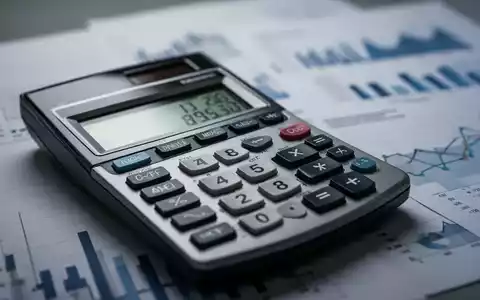 Ein Finanzrechner mit Zahlen auf dem Display, im Hintergrund verschwommene Dokumente und Diagramme, die Unternehmensbewertung symbolisieren. - Foto: über boerse-global.de