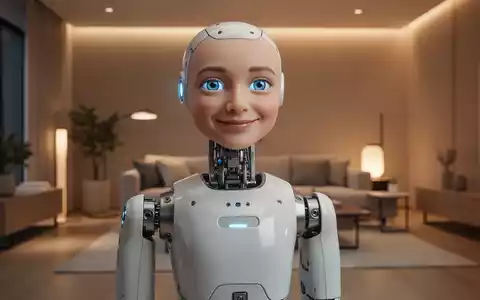 Lebensechter humanoider Roboter mit dezentem Lächeln in modernem Wohnzimmer, für häusliche Begleitung und persönliche Assistenz. - Foto: über boerse-global.de