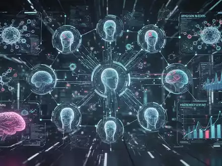 Digitale Oberfläche mit KI-Agenten, die Aufgaben in Wissenschaft, Werbung und Finanzen verwalten, symbolisiert neue Plattformstarts. - Foto: über boerse-global.de