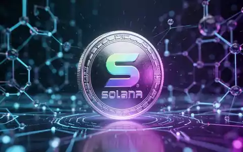 Eine stilisierte digitale Solana-Münze leuchtet vor einem futuristischen Blockchain-Netzwerk. - Foto: über boerse-global.de