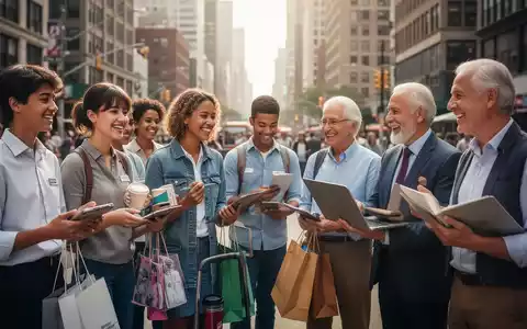 Eine vielfältige Gruppe von Menschen, die in einer geschäftigen Stadtumgebung verschiedenen Minijobs nachgehen. - Foto: über boerse-global.de