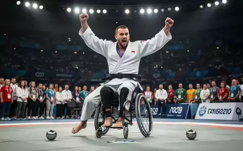 Ein Para-Sportler im Rollstuhl, der bei einem Boccia-Wettkampf konzentriert einen Ball wirft, im Hintergrund verschwommene Zuschauer. - Foto: über boerse-global.de