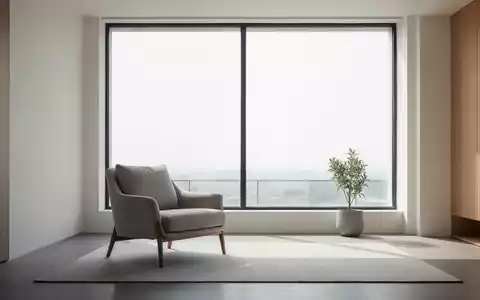 Ein minimalistisch eingerichtetes Wohnzimmer mit viel Freiraum, einem Sessel und einem Fenster, das Tageslicht hereinlässt. - Foto: über boerse-global.de