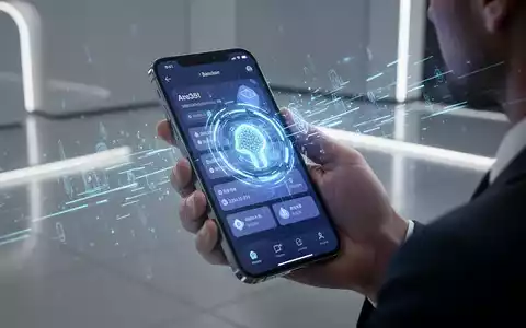 Smartphone mit Banking-App und KI-Elementen in einer Hand, Symbol für digitale Bankinnovationen. - Foto: über boerse-global.de