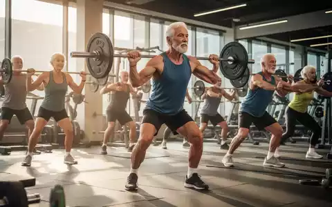 Senioren trainieren in einem modernen Fitnessstudio, heben leichte Gewichte und nutzen Trainingsgeräte, um Kraft und Beweglichkeit zu fördern. - Foto: über boerse-global.de