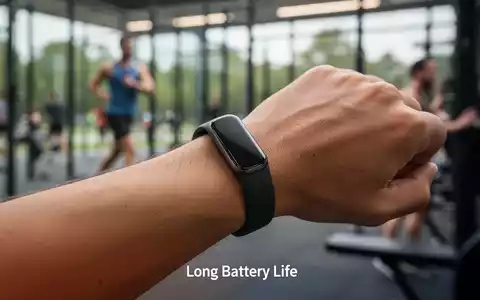 Ein minimalistischer Fitness-Tracker am Handgelenk einer Person, die sich in einer modernen, aktiven Umgebung befindet. - Foto: über boerse-global.de
