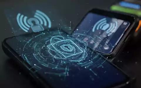 Ein Android-Smartphone-Bildschirm mit einer abstrakten Darstellung einer digitalen Sicherheitsbedrohung und einem unscharfen Hintergrund. - Foto: über boerse-global.de