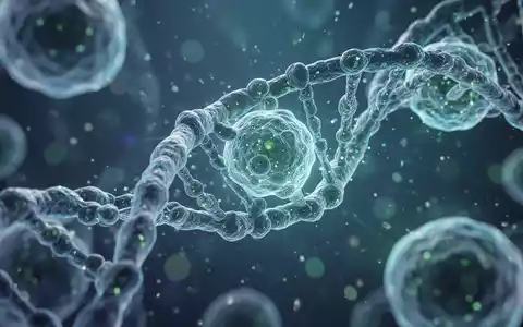 Nahaufnahme von leuchtenden zellulären Strukturen und DNA-Strängen, die sich verflechten, symbolisiert zelluläre Regeneration und Langlebigkeit. - Foto: über boerse-global.de