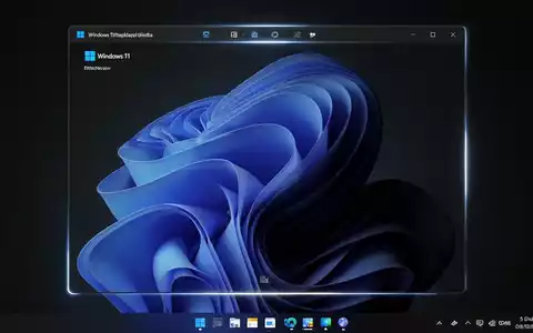 Stilisierter Windows 11-Desktop mit anpassbarer Taskleiste an verschiedenen Bildschirmrändern und leuchtenden UI-Elementen. - Foto: über boerse-global.de