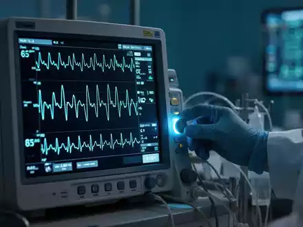 Nahaufnahme eines Herzmonitors mit unregelmäßigem EKG, der die Notwendigkeit einer medizinischen Intervention bei Hyperkaliämie zeigt. - Foto: über boerse-global.de
