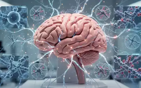 Ein detailliertes Modell eines Gehirns mit leuchtenden Nervenbahnen und mikroskopischen Proteinstrukturen, das Alzheimer-Forschung darstellt. - Foto: über boerse-global.de