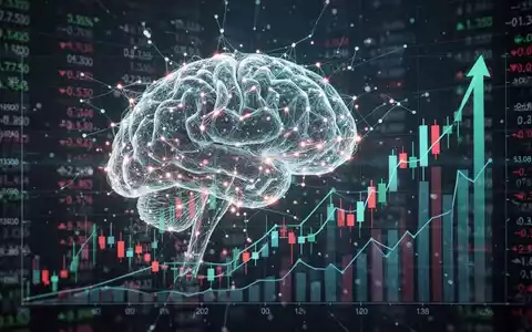 Glühendes abstraktes neuronales Netzwerk über Finanzcharts und Daten, symbolisiert Anthropics Börsengang und KI-Wachstum. - Foto: über boerse-global.de