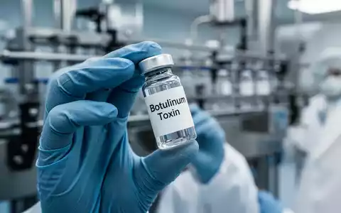 Ein Wissenschaftler in einem sterilen Labor hält ein Fläschchen mit Botulinumtoxin. Im Hintergrund ist unscharfe pharmazeutische Ausrüstung zu sehen. - Foto: über boerse-global.de
