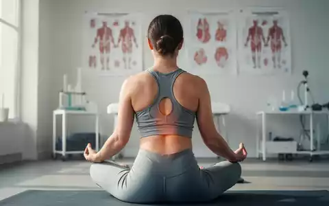 Eine Person praktiziert Achtsamkeitstraining in einem hellen Physiotherapiestudio, um Rückenschmerzen zu lindern. - Foto: über boerse-global.de