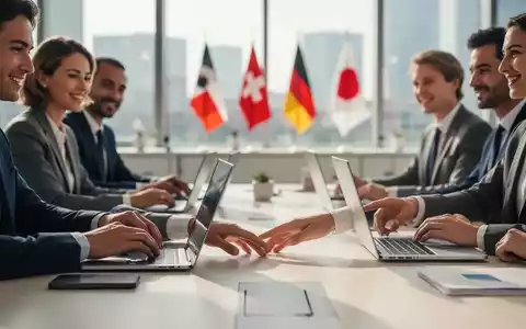 Eine vielfältige Gruppe von Fachleuten bei einer Besprechung in einem modernen Büro, symbolisiert Gleichstellung und internationale Zusammenarbeit. - Foto: über boerse-global.de