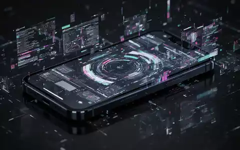 Nahaufnahme eines Smartphone-Bildschirms mit verzerrten und fragmentierten digitalen Grafiken, die Softwarefehler und Update-Probleme symbolisieren. - Foto: über boerse-global.de