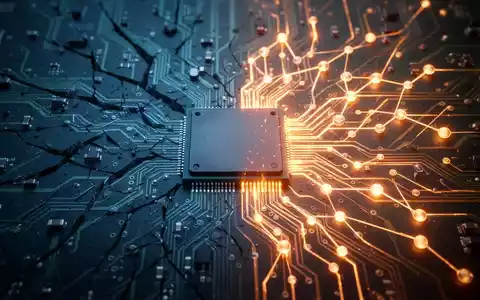 Stilisierte CPU-Platine, eine Seite dunkel und zerbrochen, die andere hell erleuchtet und verbunden. - Foto: über boerse-global.de
