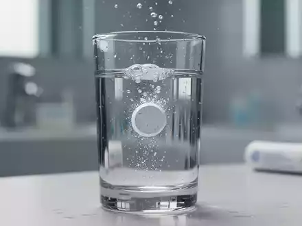 Ein Glas Wasser mit einer sich auflösenden Magnesium-Brausetablette, die Gesundheit und Nahrungsergänzung symbolisiert. - Foto: über boerse-global.de