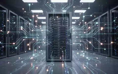 Abstrakte Darstellung von Cloud-Datenspeicher mit leuchtenden digitalen Linien zu einem Serverrack. - Foto: über boerse-global.de