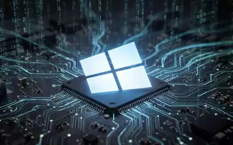 Leuchtendes Windows-Logo auf komplexer Leiterplatte, symbolisiert Softwarelizenzierung und Hardware-Integration. - Foto: über boerse-global.de