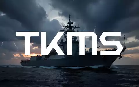 Eine abstrakte, atmosphärische Darstellung der Verteidigungsindustrie. Ein modernes Marineschiff vor einem dramatischen, stürmischen Himmel. - Foto: über boerse-global.de