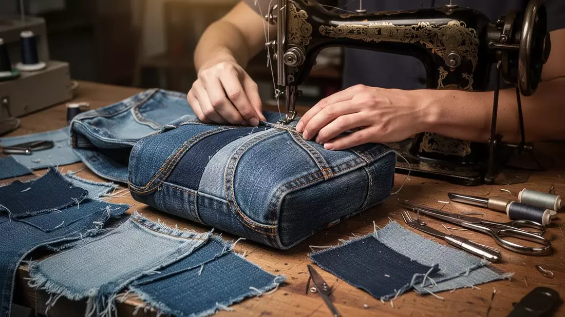 Jeans-Upcycling 2026: Aus alten Hosen werden Taschen und Ordnungssysteme
