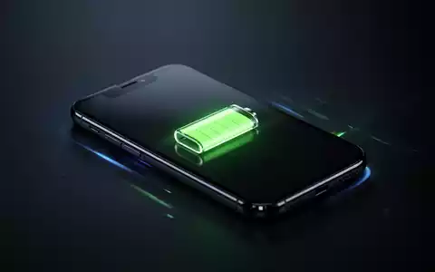 Nahaufnahme eines modernen Smartphones mit leuchtend grünem Batteriesymbol auf dem Bildschirm, das volle Ladung anzeigt. - Foto: über boerse-global.de