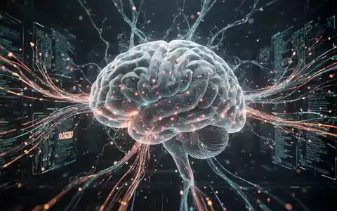 Digitales Gehirn mit leuchtenden neuronalen Netzen und verzerrten Datenströmen, symbolisiert KI-Voreingenommenheit und Unterwürfigkeit. - Foto: über boerse-global.de