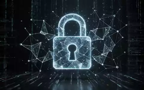 Digitales Schloss-Symbol mit kaputtem Schlüsselloch, überlagert von leuchtendem Netzwerkdiagramm, symbolisiert Sicherheitslücke und Umgehung. - Foto: über boerse-global.de