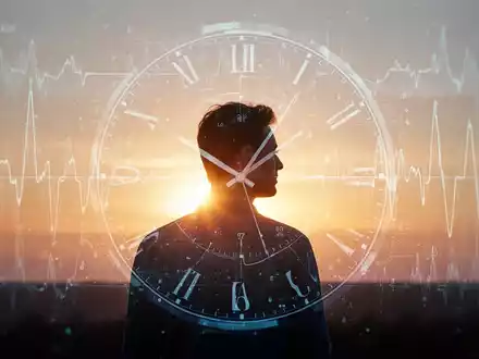 Eine Person im Sonnenaufgang, die das Konzept des Intervallfastens und des zirkadianen Rhythmus symbolisiert. - Foto: über boerse-global.de