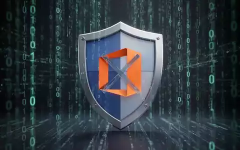 Digitales Sicherheitsschild-Symbol mit 'X', integriert in Microsoft-Office-Logo, vor Binärcode. - Foto: über boerse-global.de