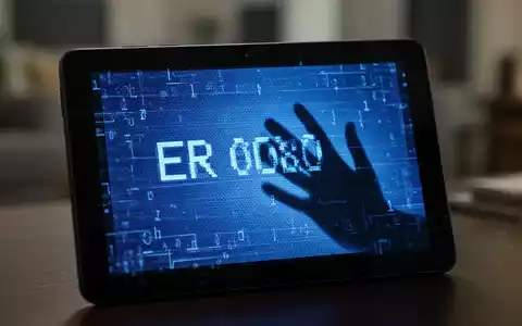Ein Android-Tablet mit einem blauen Fehlerbildschirm, der digitale Bedrohung und die Anfälligkeit von Geräten darstellt. - Foto: über boerse-global.de
