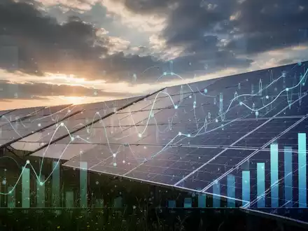 Eine weitläufige Photovoltaikanlage unter einem dramatischen Himmel, die den Übergang zu neuen Fördermodellen im Energiesektor symbolisiert. - Foto: über boerse-global.de
