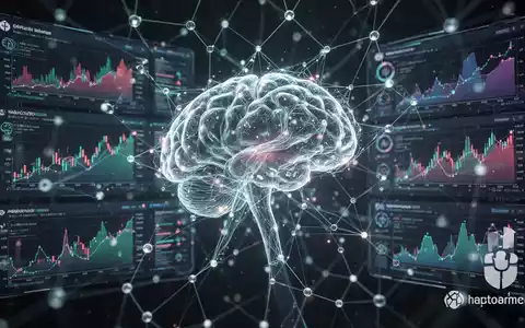 Leuchtendes, vernetztes neuronales Netzwerk, das KI symbolisiert, mit überlagerten digitalen Schnittstellen, die Finanzgrafiken und Gesundheitsdaten anzeigen. - Foto: über boerse-global.de