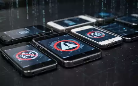 Nahaufnahme älterer Smartphones mit Warnsymbolen auf dem Bildschirm, die das Ende der Softwareunterstützung und Sicherheitsrisiken symbolisieren. - Foto: über boerse-global.de