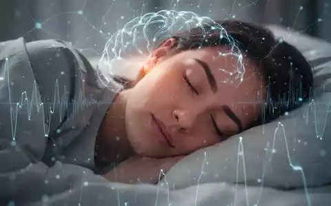 Eine Person schläft ruhig, mit einer subtilen, abstrakten Überlagerung von neuronalen Netzwerken, die Gehirnaktivität andeuten. - Foto: über boerse-global.de