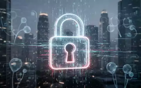Digitales Vorhängeschloss mit Binärcode und Datenströmen, symbolisiert einen Datenangriff auf Medizintechnik- und Softwarefirmen. - Foto: über boerse-global.de