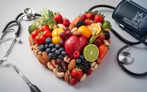 Ein stilisiertes Herz aus frischem Obst, Gemüse und Nüssen, das gesunde Ernährung und Lebensstiländerungen symbolisiert. - Foto: über boerse-global.de