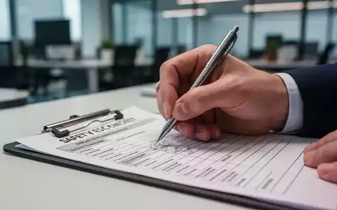 Nahaufnahme einer Hand, die eine Arbeitsschutz-Checkliste auf einem Klemmbrett ausfüllt, im Hintergrund ein Büro. - Foto: über boerse-global.de
